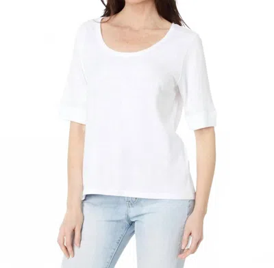 Lilla P Women's Elbow Sleeve Ballet Top In White