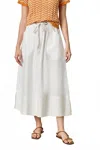 Lilla P Women's Long Poplin Skirt In White In White