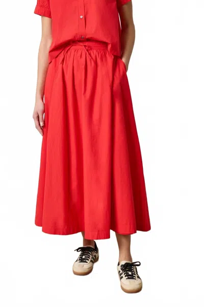 Lilla P Paneled Maxi Skirt In Scarlet In Red