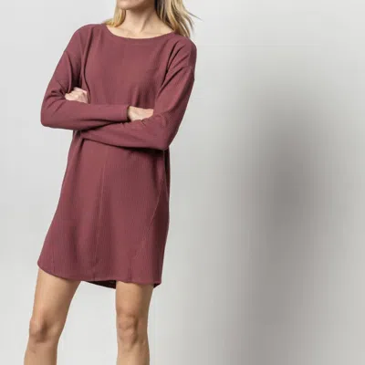 LILLA P WOMEN'S SEAMED BOATNECK DRESS IN PORT