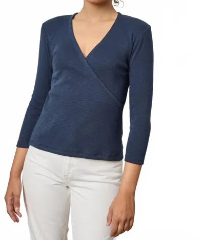 Lilla P Women's Surplice Sweater In Navy In Blue