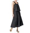 Lilla P Yoke Skirt In Black In Grey