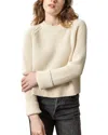 Lilla P Zip Back Sweater In Stone In Neutral