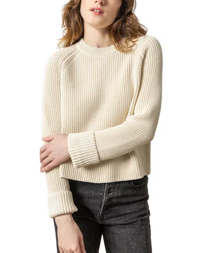 Lilla P Zip Back Raglan Sweater In Neutral