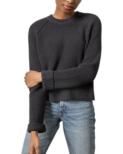 Lilla P Zip Back Raglan Sweater In Black
