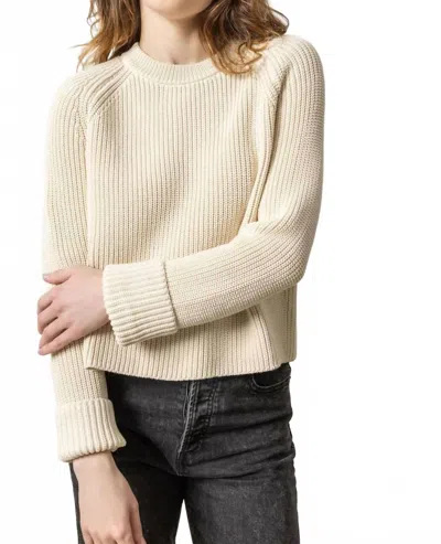 LILLA P ZIP BACK SWEATER IN STONE