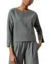 Lilla P Zip Detail Seamed Top In Slate