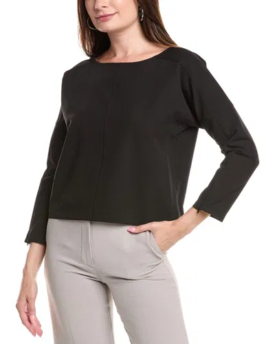 Lilla P Zip Detail Seamed Top In Black