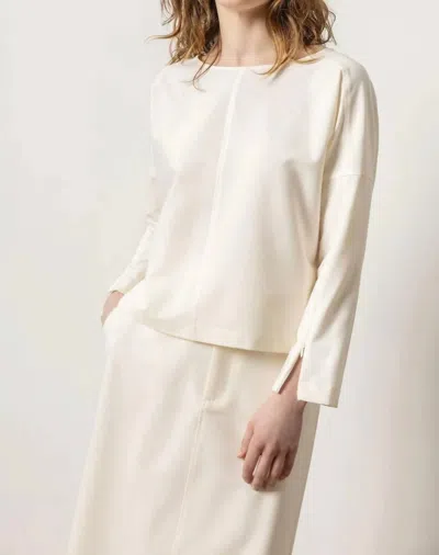 Lilla P Zip Detail Seamed Top In Winter White