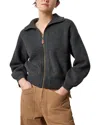 Lilla P Zip Front Polo Cardigan In Graphite In Black