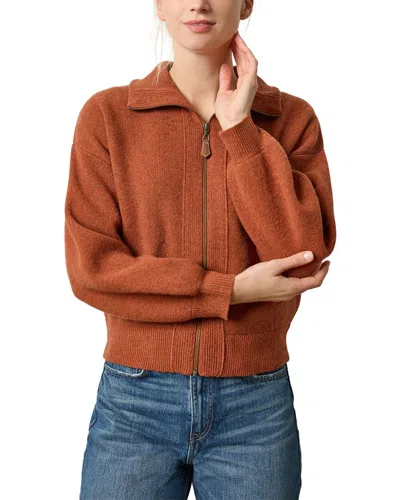 Lilla P Zip Front Bomber Top In Chutney In Brown