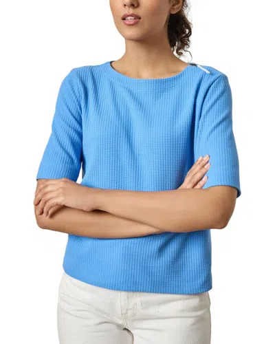 LILLA P ZIPPERED ELBOW SLEEVE CREWNECK SHIRT