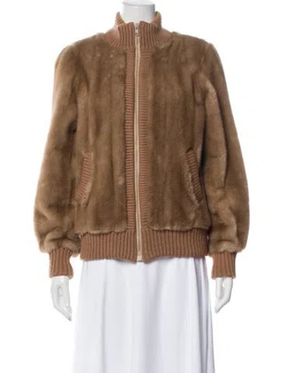 Pre-owned Lilli Ann Faux Fur Jacket In Neutral