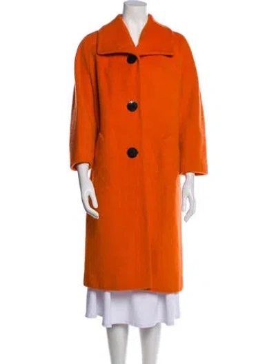 Pre-owned Lilli Ann Vintage 1980's Faux Fur Coat In Orange