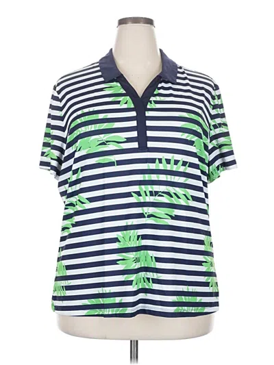 Pre-owned Lillie Green Short Sleeve Polo Shirt In Blue