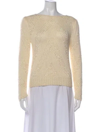 Pre-owned Lillie Rubin Bateau Neckline Sweater In Neutral