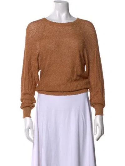 Pre-owned Lillie Rubin Crew Neck Sweater In Brown