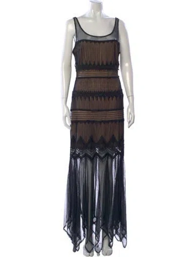 Pre-owned Lillie Rubin Lace Pattern Long Dress In Blue