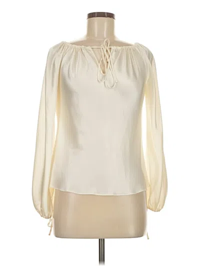 Pre-owned Lillie Rubin Long Sleeve Blouse In Ivory