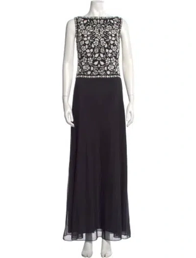 Pre-owned Lillie Rubin Nylon Long Dress In Black