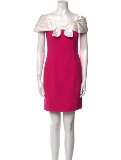 Pre-owned Lillie Rubin Off-the-shoulder Mini Dress In Pink