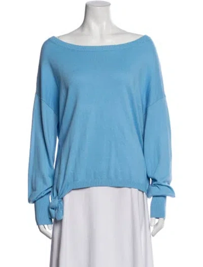 Pre-owned Lillie Rubin Off-the-shoulder Sweater In Blue