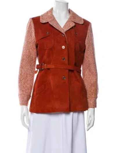 Pre-owned Lillie Rubin Printed Jacket In Orange