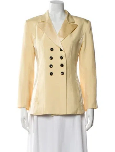 Pre-owned Lillie Rubin Silk Blazer In Yellow
