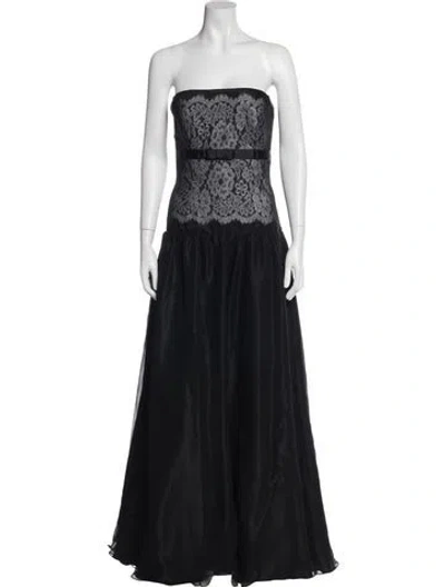 Pre-owned Lillie Rubin Silk Long Dress In Black