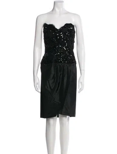Pre-owned Lillie Rubin Silk Mini Dress In Green