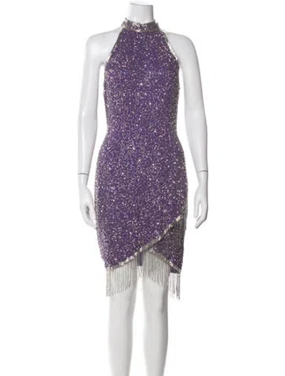 Pre-owned Lillie Rubin Silk Mini Dress In Purple