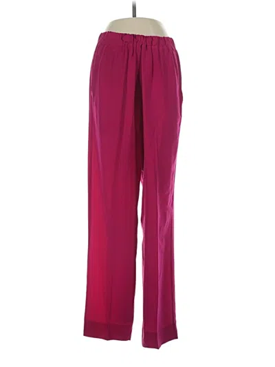 Pre-owned Lillie Rubin Silk Pants In Burgundy