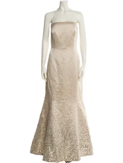 Pre-owned Lillie Rubin Strapless Long Dress In Neutral