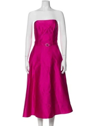Pre-owned Lillie Rubin Strapless Midi Length Dress In Pink