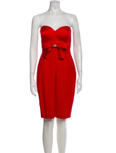Pre-owned Lillie Rubin Strapless Mini Dress In Red