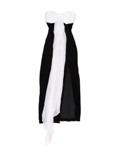 Pre-owned Lillie Rubin Striped Long Dress In Black