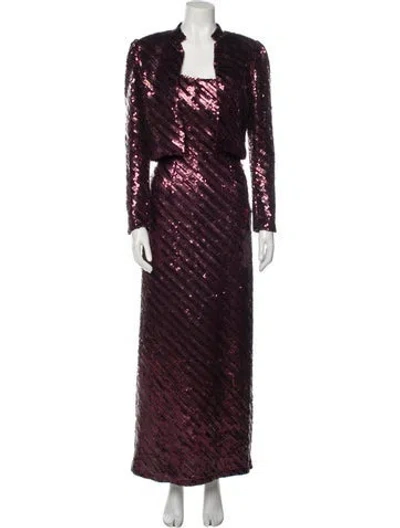 Pre-owned Lillie Rubin Vintage 1980's Dress Set In Purple