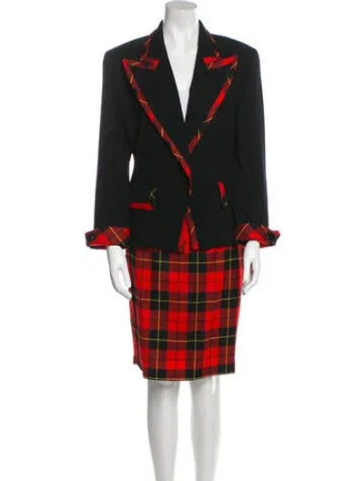 Pre-owned Lillie Rubin Vintage 1980's Skirt Suit In Black