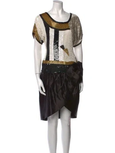 Pre-owned Lillie Rubin Vintage Knee-length Dress In Black