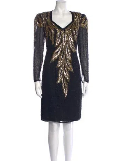 Pre-owned Lillie Rubin Vintage Knee-length Dress In Black