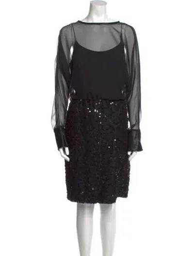 Pre-owned Lillie Rubin Vintage Knee-length Dress In Black