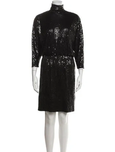 Pre-owned Lillie Rubin Vintage Knee-length Dress In Black