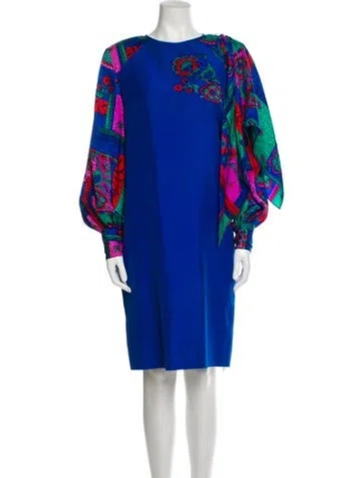 Pre-owned Lillie Rubin Vintage Knee-length Dress In Blue