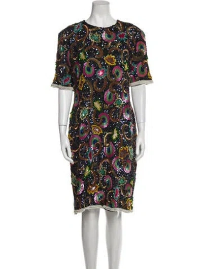 Pre-owned Lillie Rubin Vintage Knee-length Dress In Blue