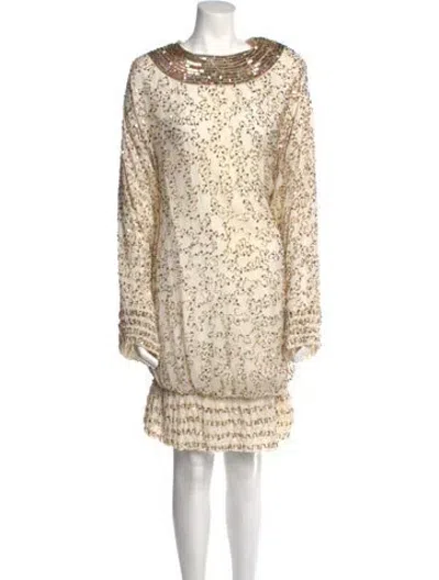 Pre-owned Lillie Rubin Vintage Knee-length Dress In Neutral
