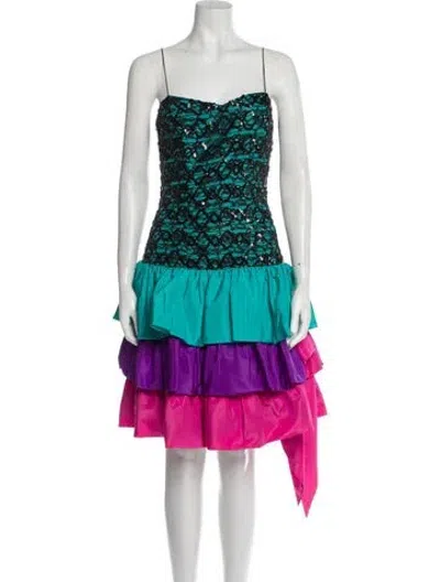 Pre-owned Lillie Rubin Vintage Knee-length Dress In Purple
