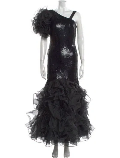 Pre-owned Lillie Rubin Vintage Long Dress In Black