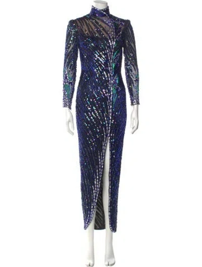 Pre-owned Lillie Rubin Vintage Long Dress In Blue