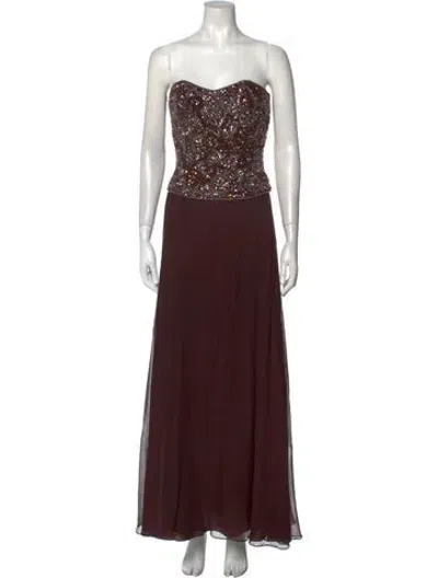 Pre-owned Lillie Rubin Vintage Long Dress In Brown