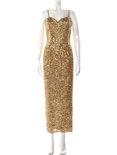 Pre-owned Lillie Rubin Vintage Long Dress In Gold